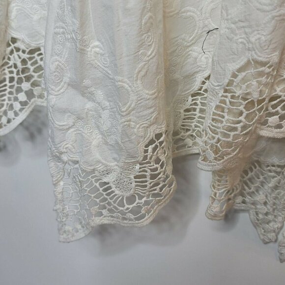 Isabella Sinclair Anthropologie White 100% Cotton Broderie Swing Dress SZ S/P - Picture 8 of 9